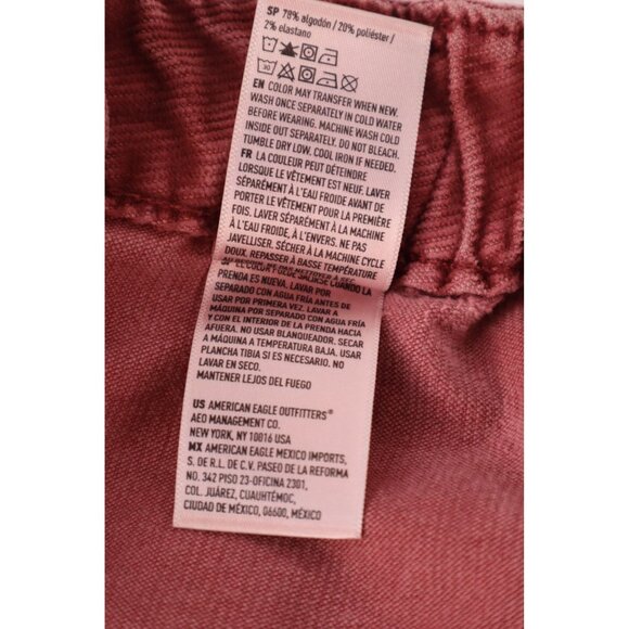 American Eagle Women's Corduroy‎ Skirt Super Stretch Burgundy Size 14 - Picture 9 of 12
